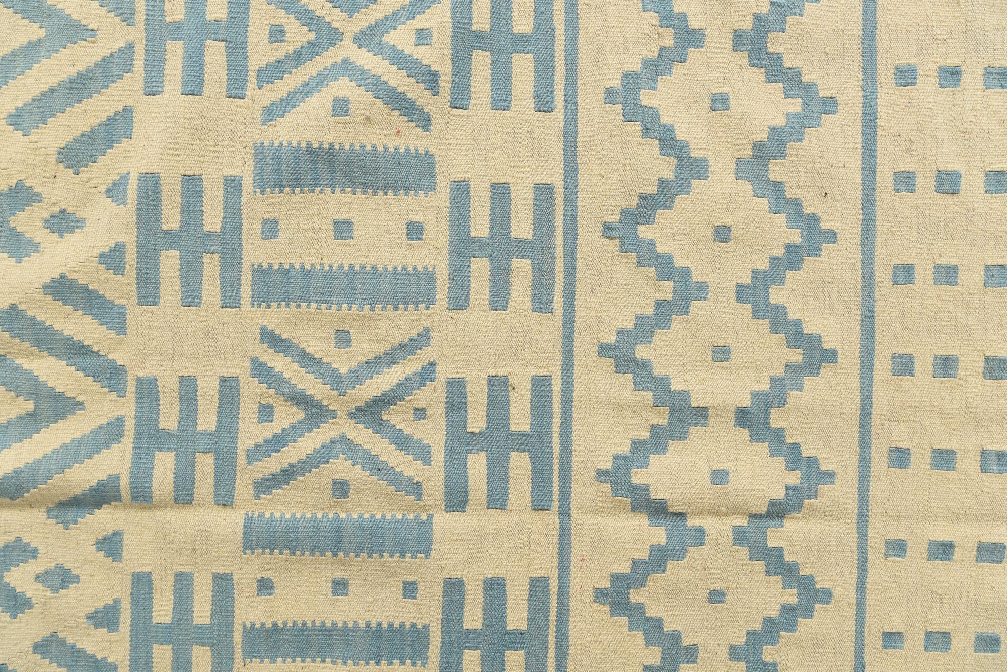 6' 6 x 9' 6 Hand Woven Kilim Modern Wool Rug