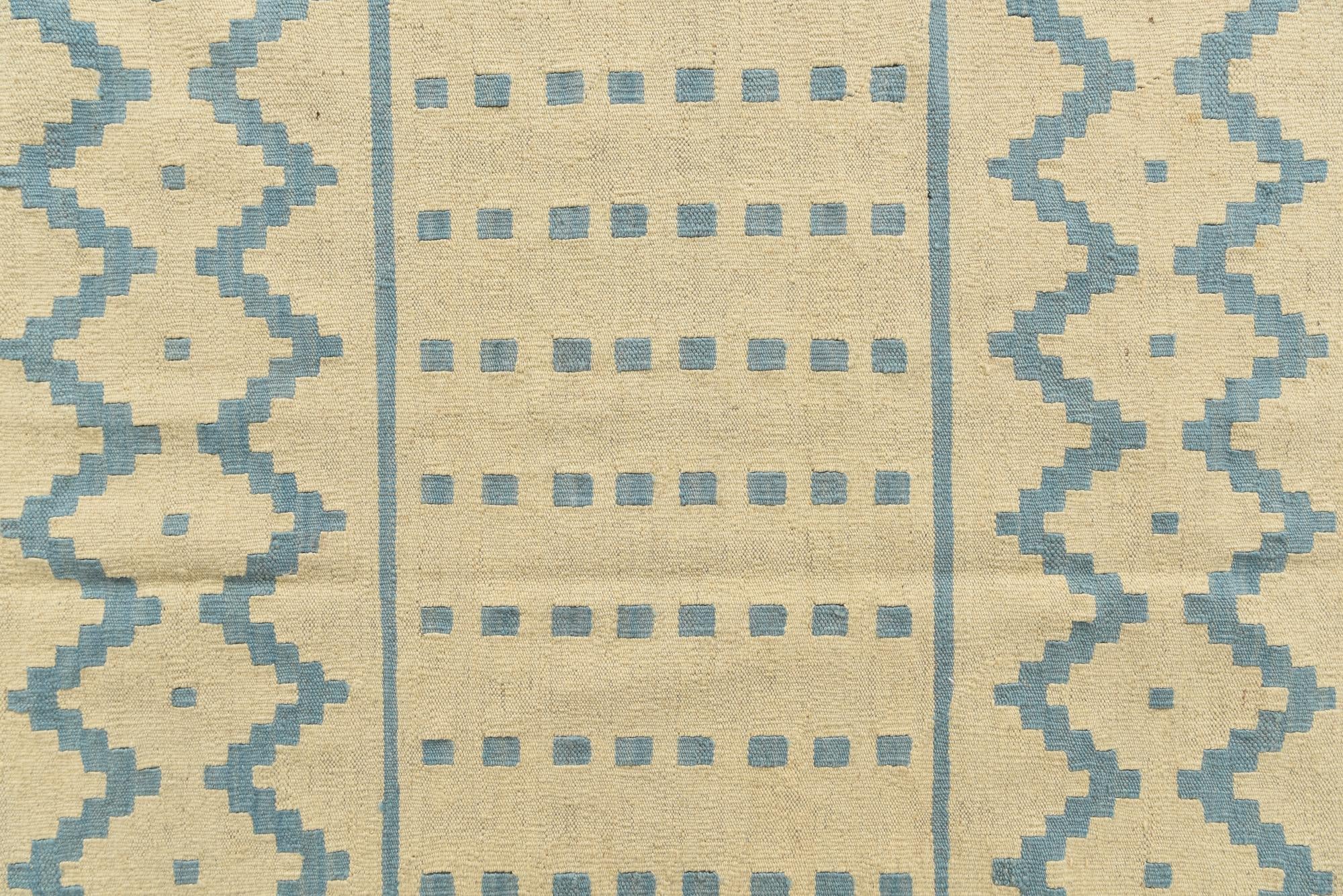 6' 6 x 9' 6 Hand Woven Kilim Modern Wool Rug