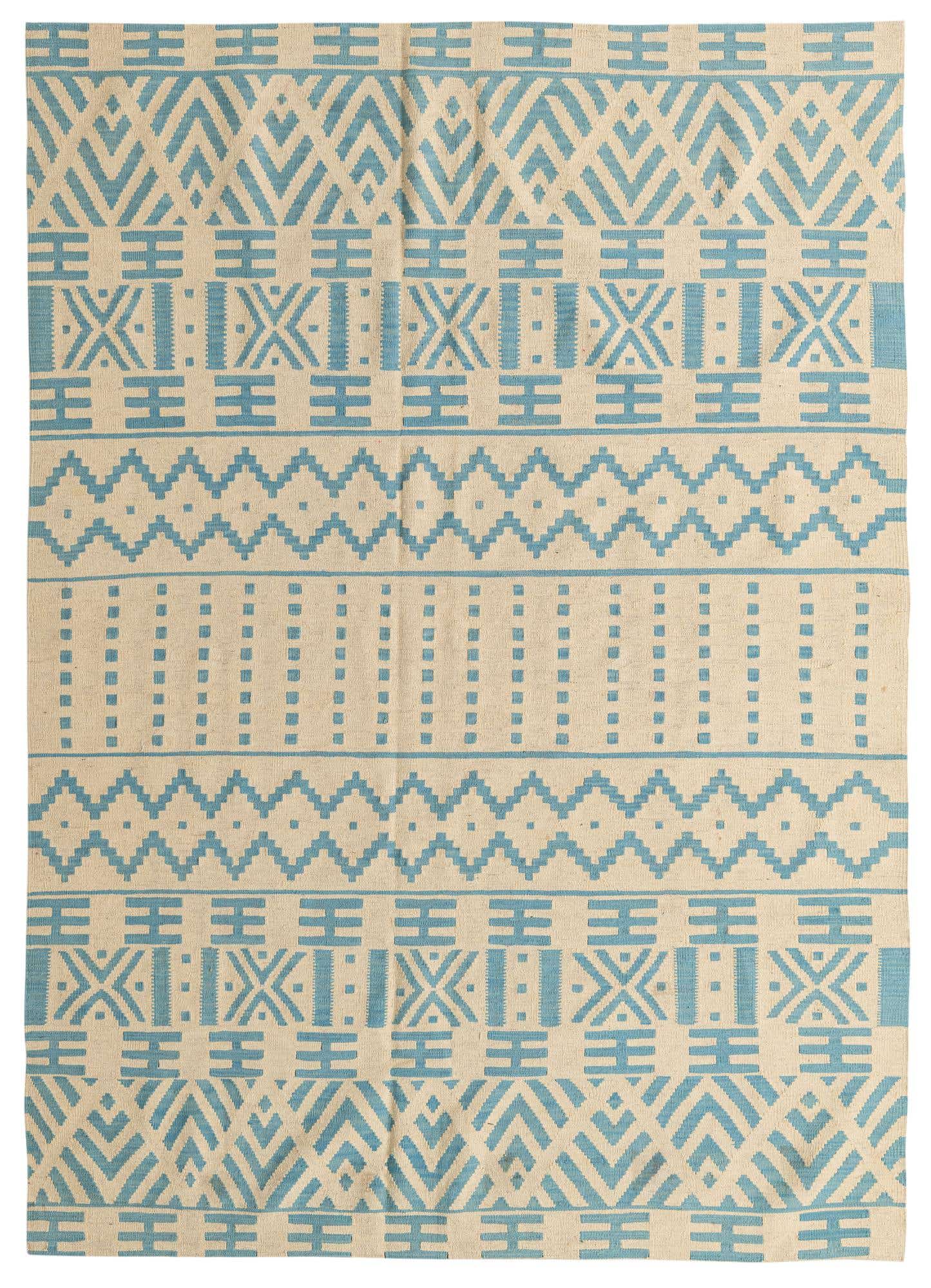 6' 6 x 9' 6 Hand Woven Kilim Modern Wool Rug