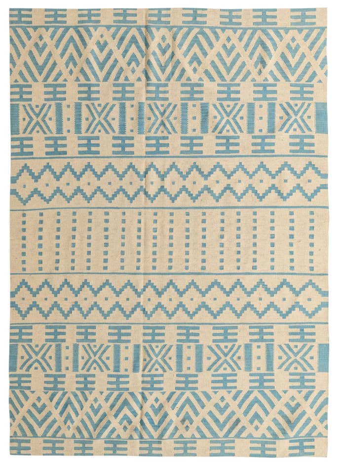 Detail image of 6' 6 x 9' 6 Hand Woven Kilim Modern Wool Rug