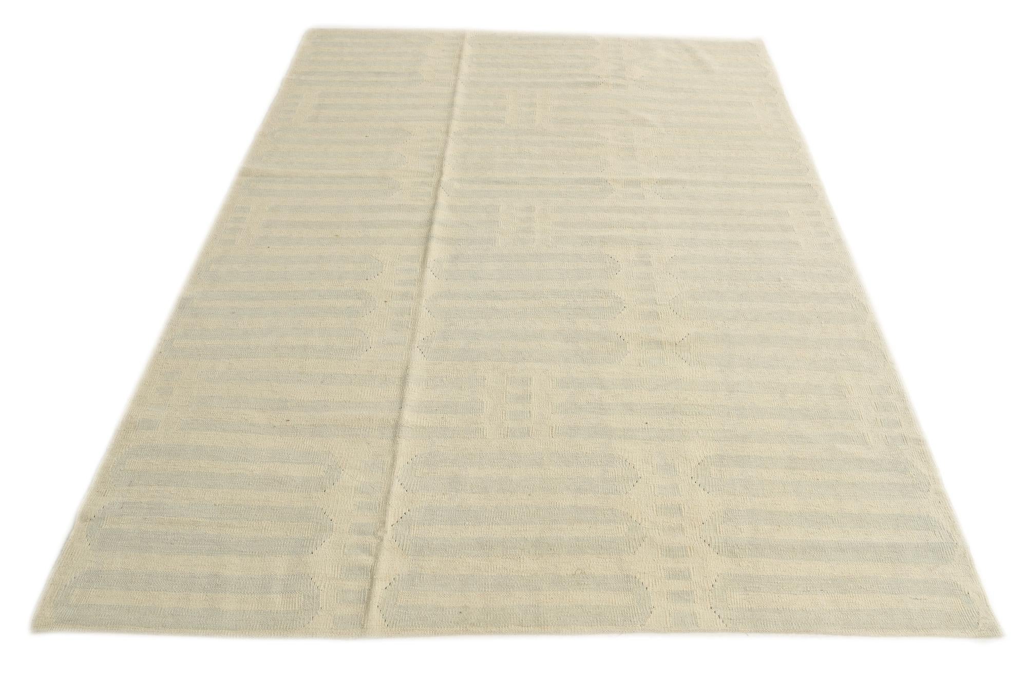 5' 9 x 7' 7 Hand Woven Kilim Modern Wool Rug