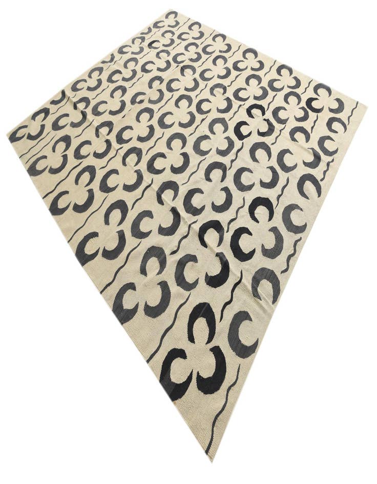 Detail image of 8' 7 x 9' 7  Hand Woven Kilim Modern Wool Rug