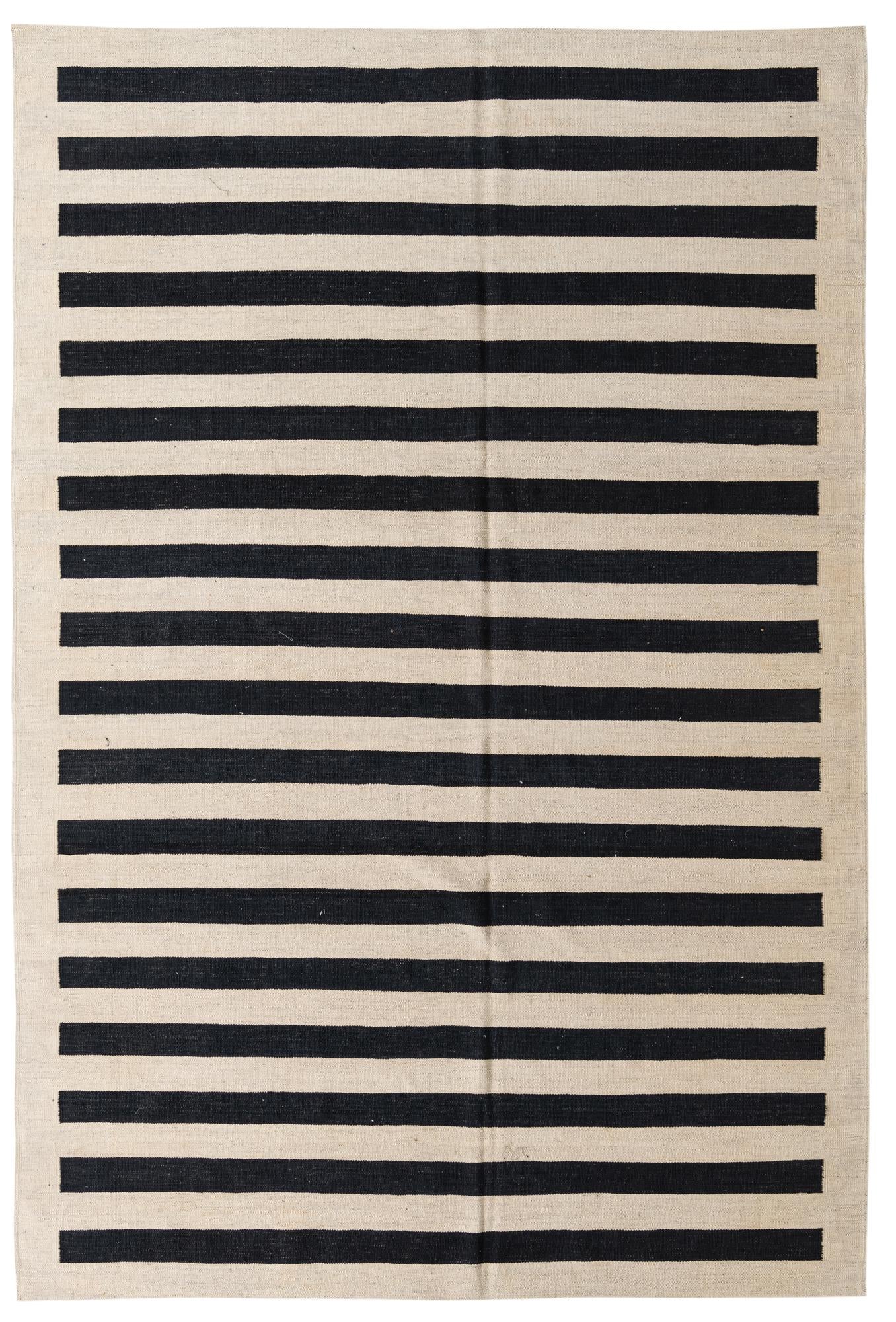 6' 8 x 9' 8 Hand Woven Kilim Modern Wool Rug