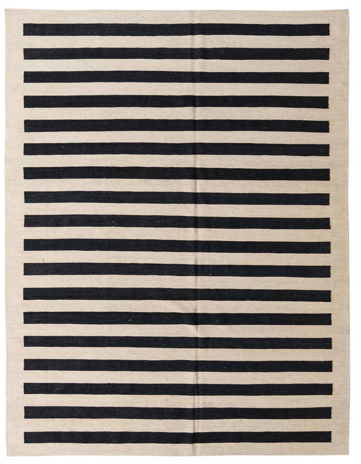 Detail image of 6' 8 x 9' 8 Hand Woven Kilim Modern Wool Rug
