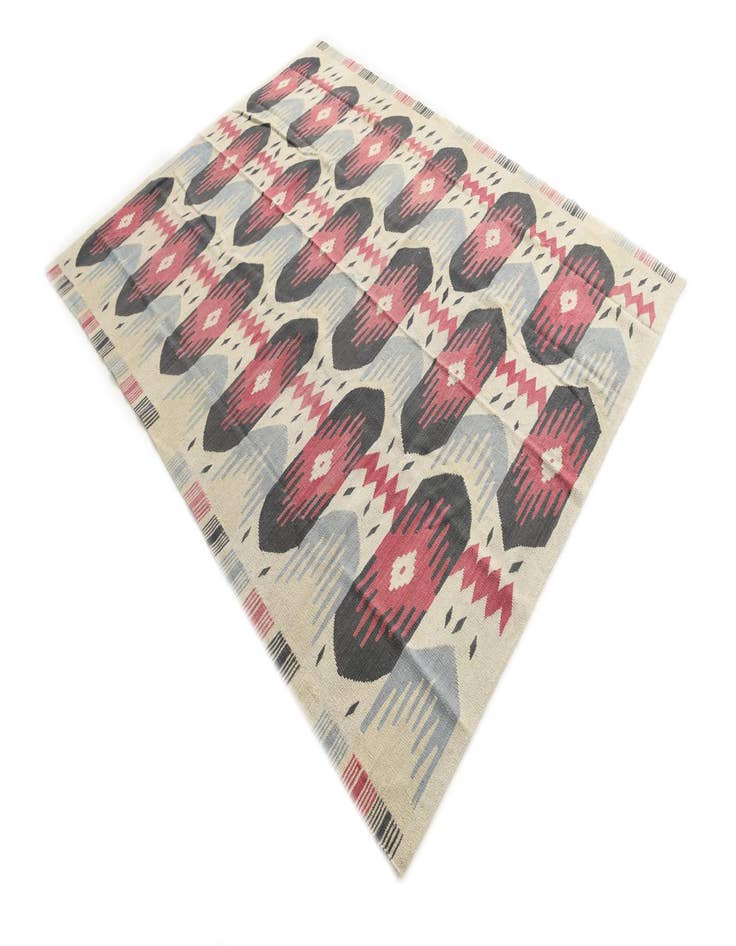 Detail image of 6' x 7' 9  Hand Woven Kilim Modern Wool Rug