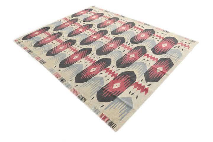 6' x 7' 9 Hand Woven Kilim Modern Wool Rug