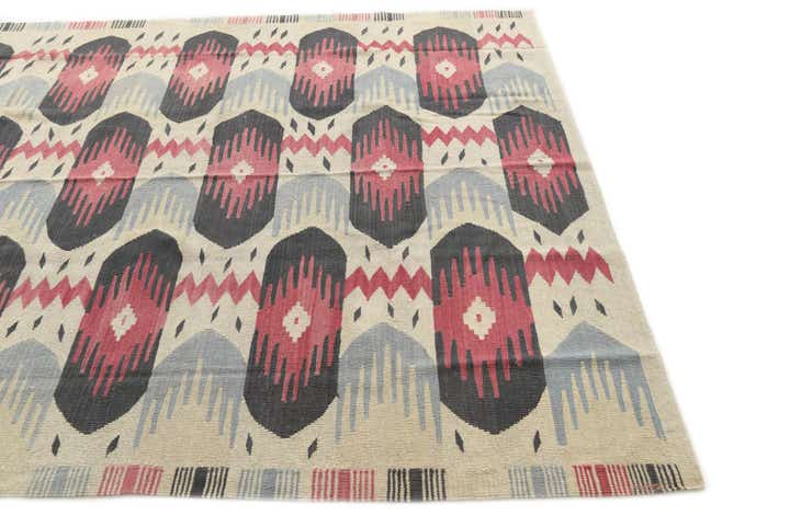 6' x 7' 9 Hand Woven Kilim Modern Wool Rug