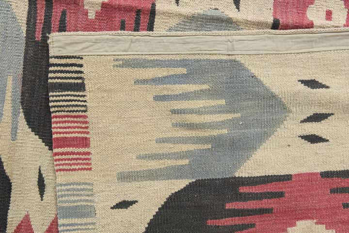 6' x 7' 9 Hand Woven Kilim Modern Wool Rug