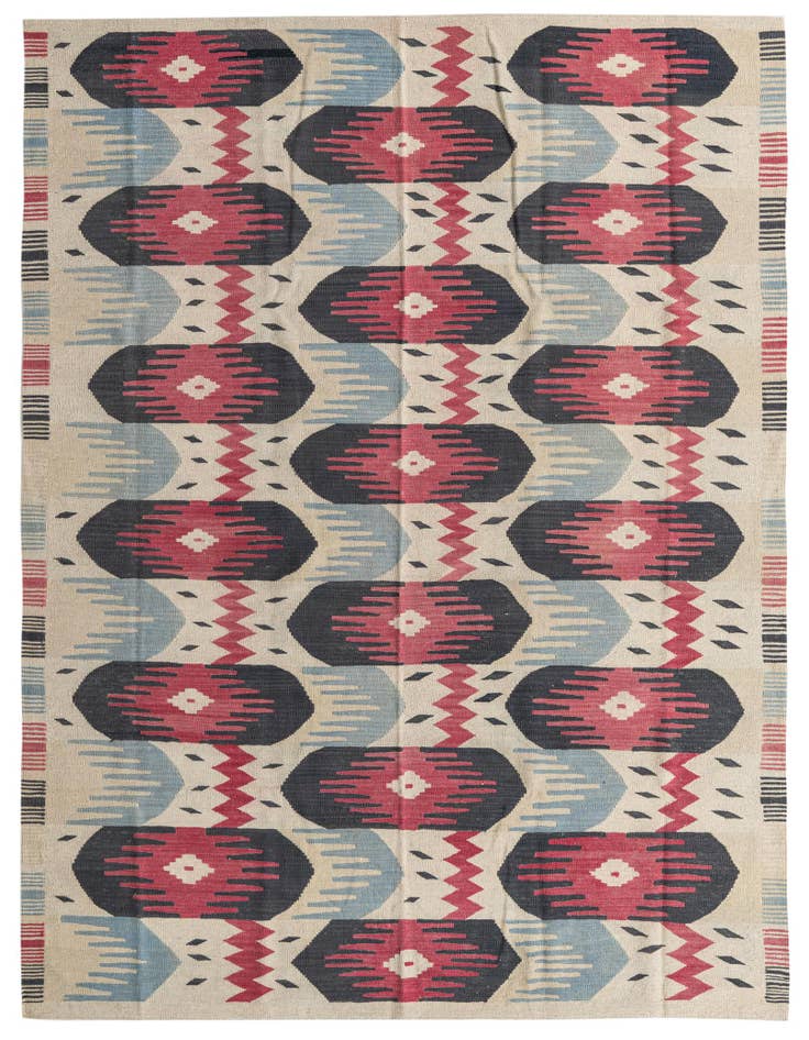 Detail image of 6' x 7' 9 Hand Woven Kilim Modern Wool Rug