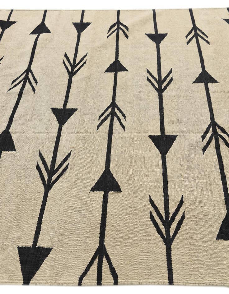 Detail image of 6' x 7' 4  Hand Woven Kilim Modern Wool Rug
