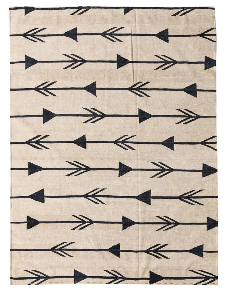 Detail image of 6' x 7' 4 Hand Woven Kilim Modern Wool Rug