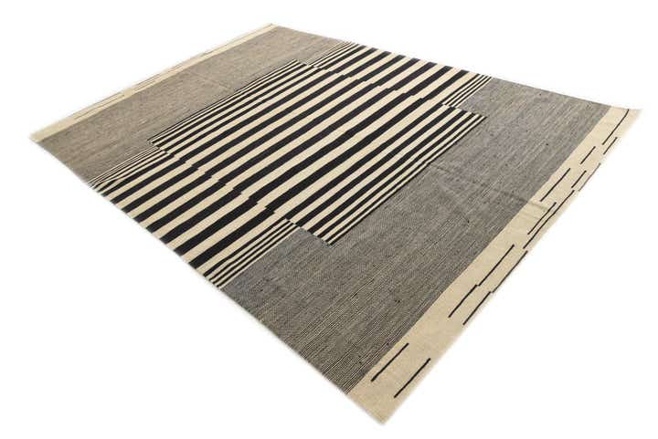 7' x 9' 8 Hand Woven Kilim Modern Wool Rug