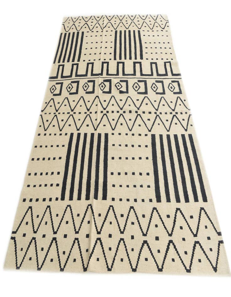 Detail image of 6' 1 x 8' 1  Hand Woven Kilim Modern Wool Rug