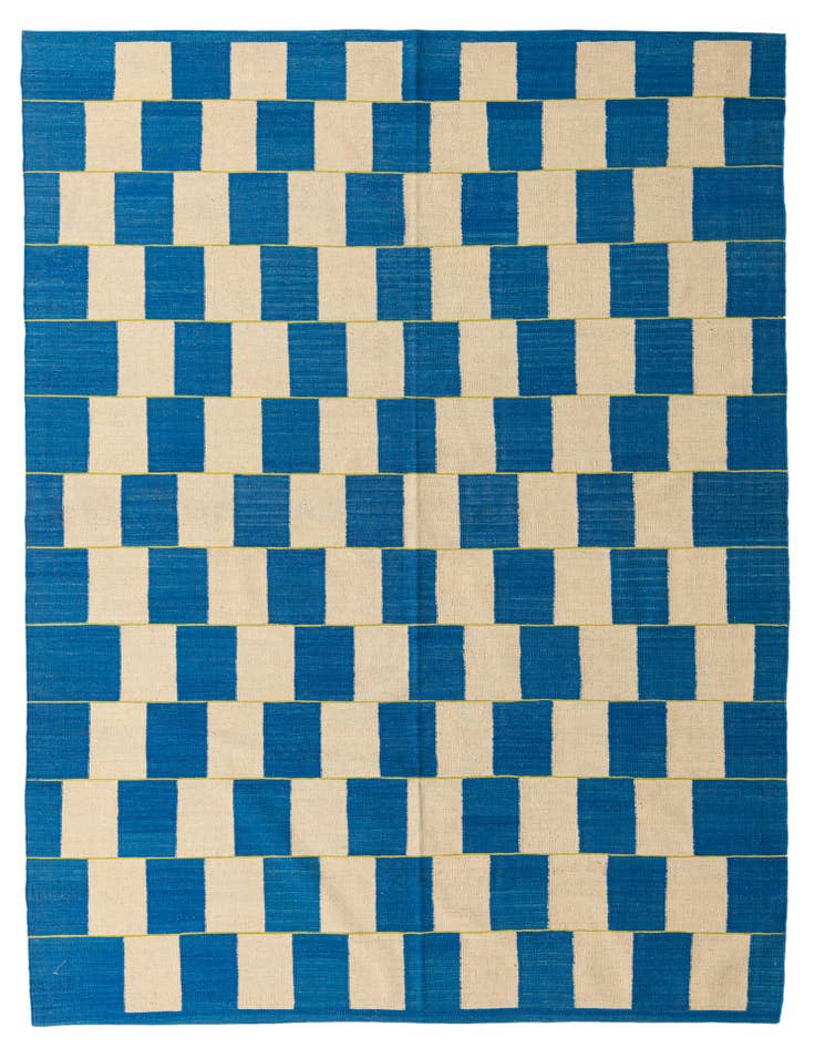 Detail image of 7' 2 x 9' 8 Hand Woven Kilim Modern Wool Rug