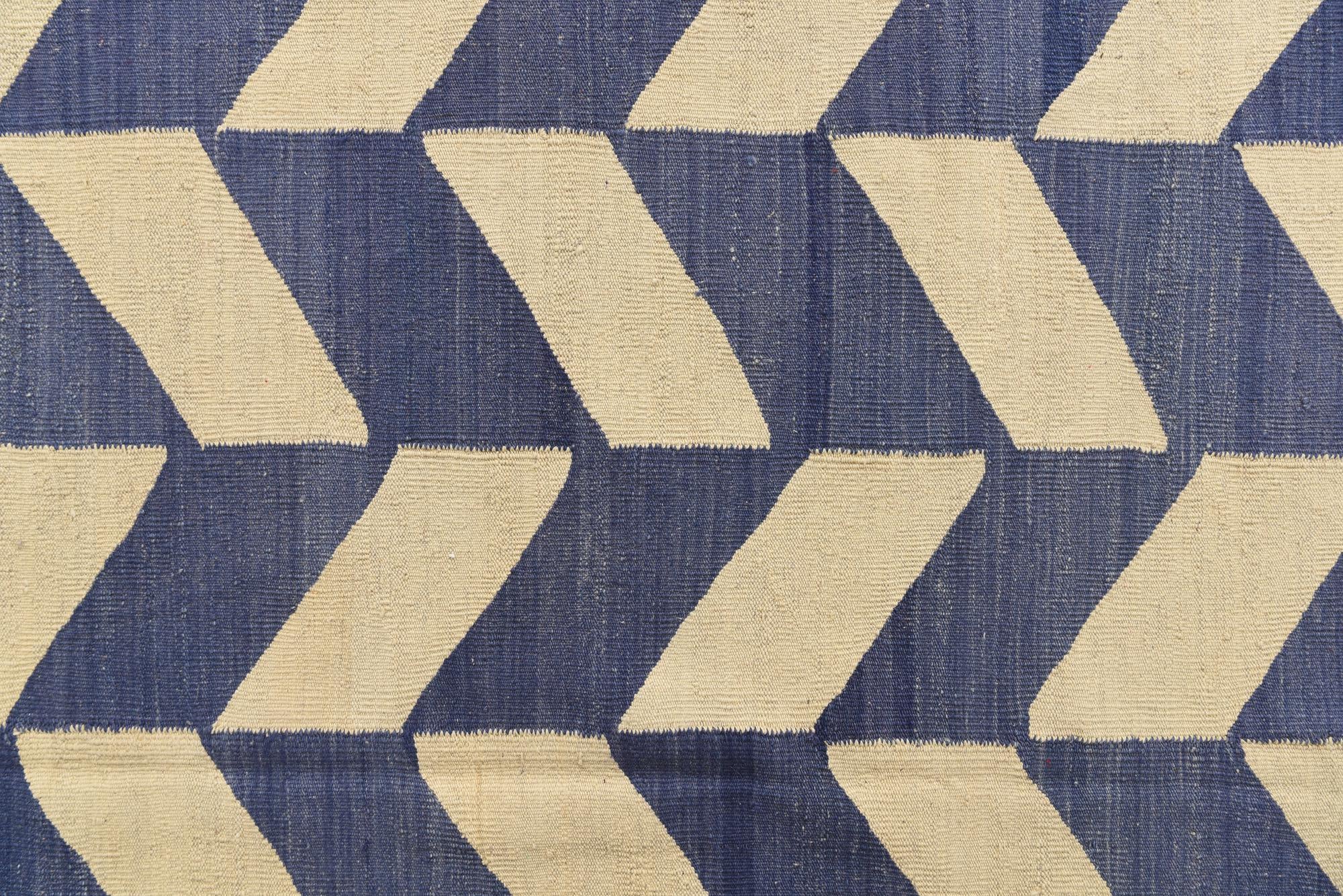 10' x 13' Hand Woven Kilim Modern Wool Rug