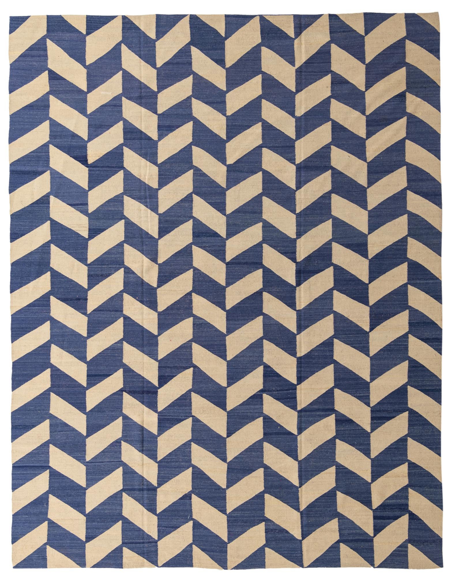 10' x 13' Hand Woven Kilim Modern Wool Rug