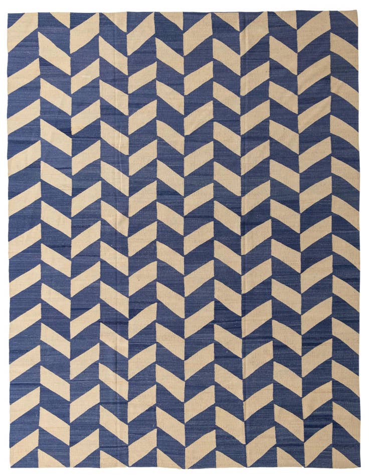 Detail image of 10' x 13' Hand Woven Kilim Modern Wool Rug