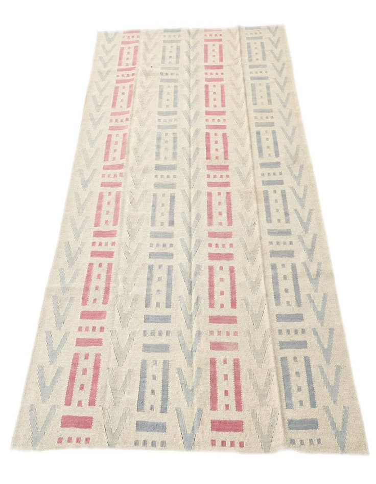 Detail image of 4' 10 x 6' 5  Hand Woven Kilim Modern Wool Rug