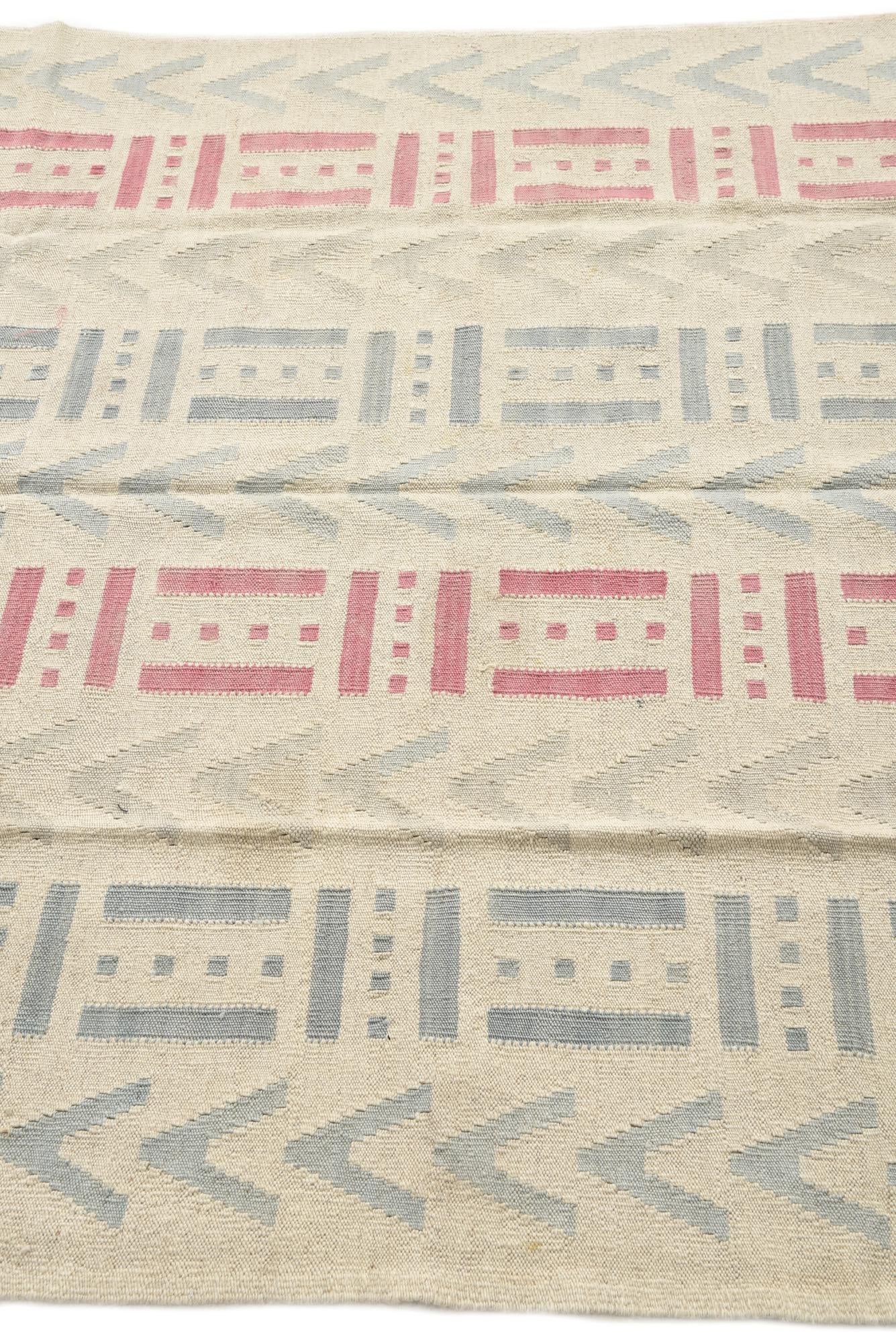 4' 10 x 6' 5 Hand Woven Kilim Modern Wool Rug