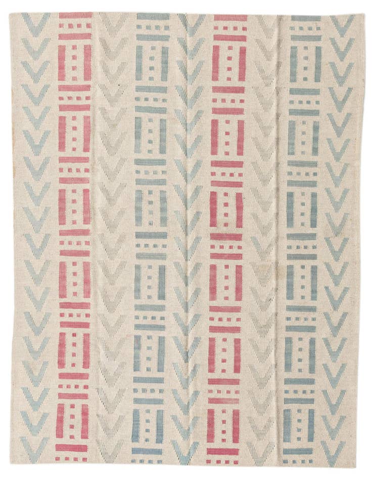 Detail image of 4' 10 x 6' 5 Hand Woven Kilim Modern Wool Rug