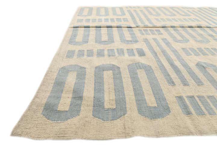 6' 9 x 9' 6 Hand Woven Kilim Modern Wool Rug