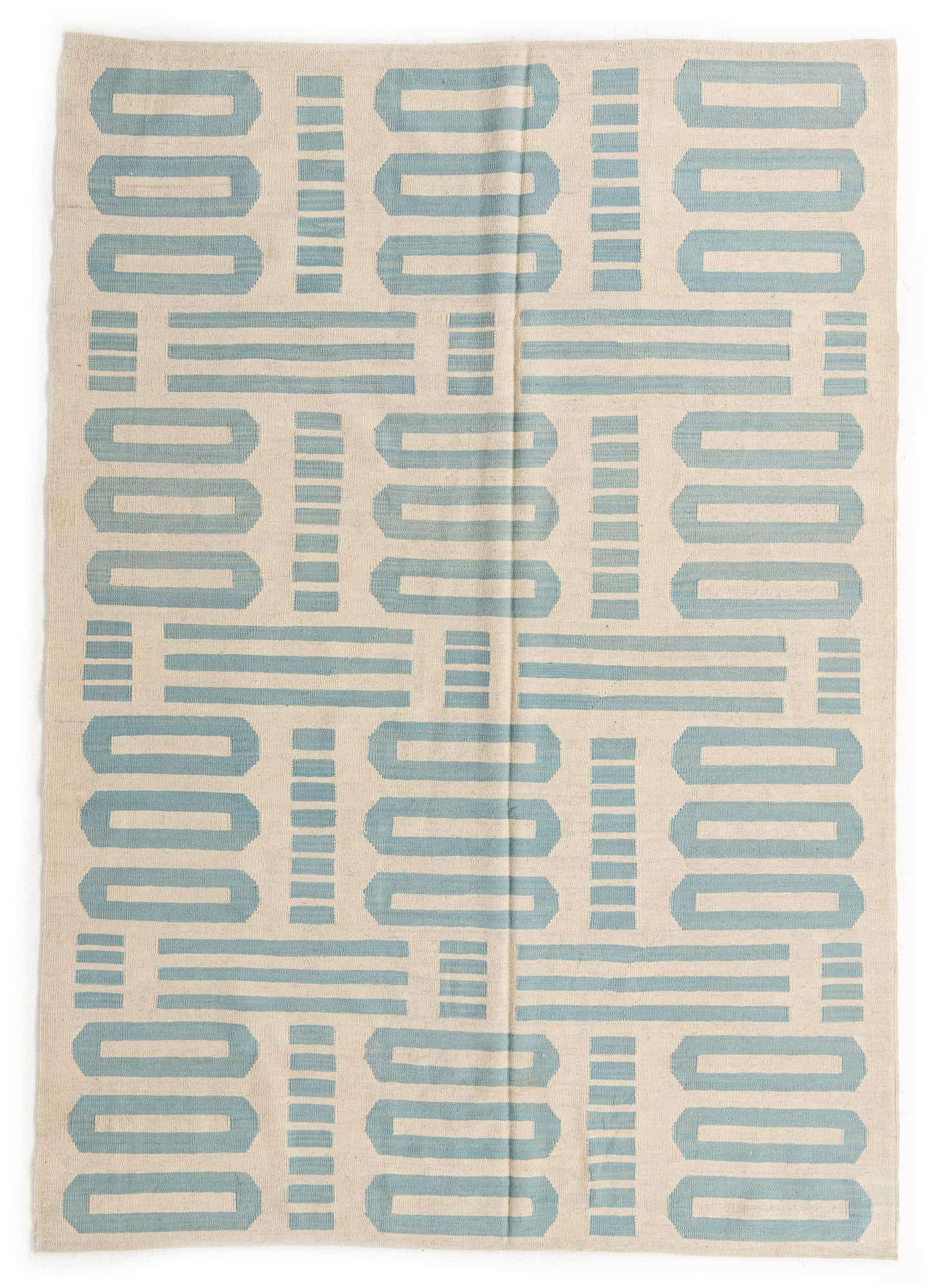 6' 9 x 9' 6 Hand Woven Kilim Modern Wool Rug