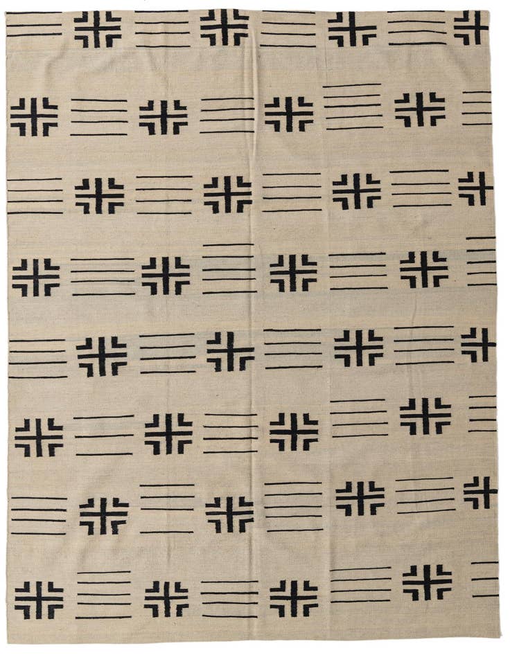 Detail image of 7' 4 x 10' 2 Hand Woven Kilim Modern Wool Rug