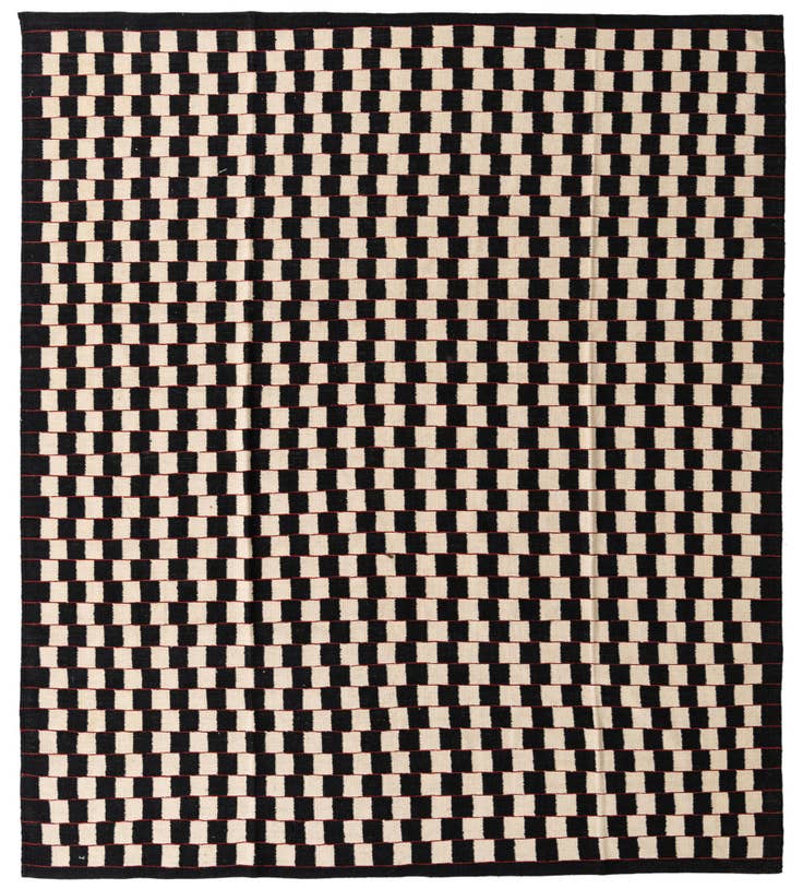 Detail image of 8' 4 x 9' 5 Hand Woven Kilim Modern Wool Rug