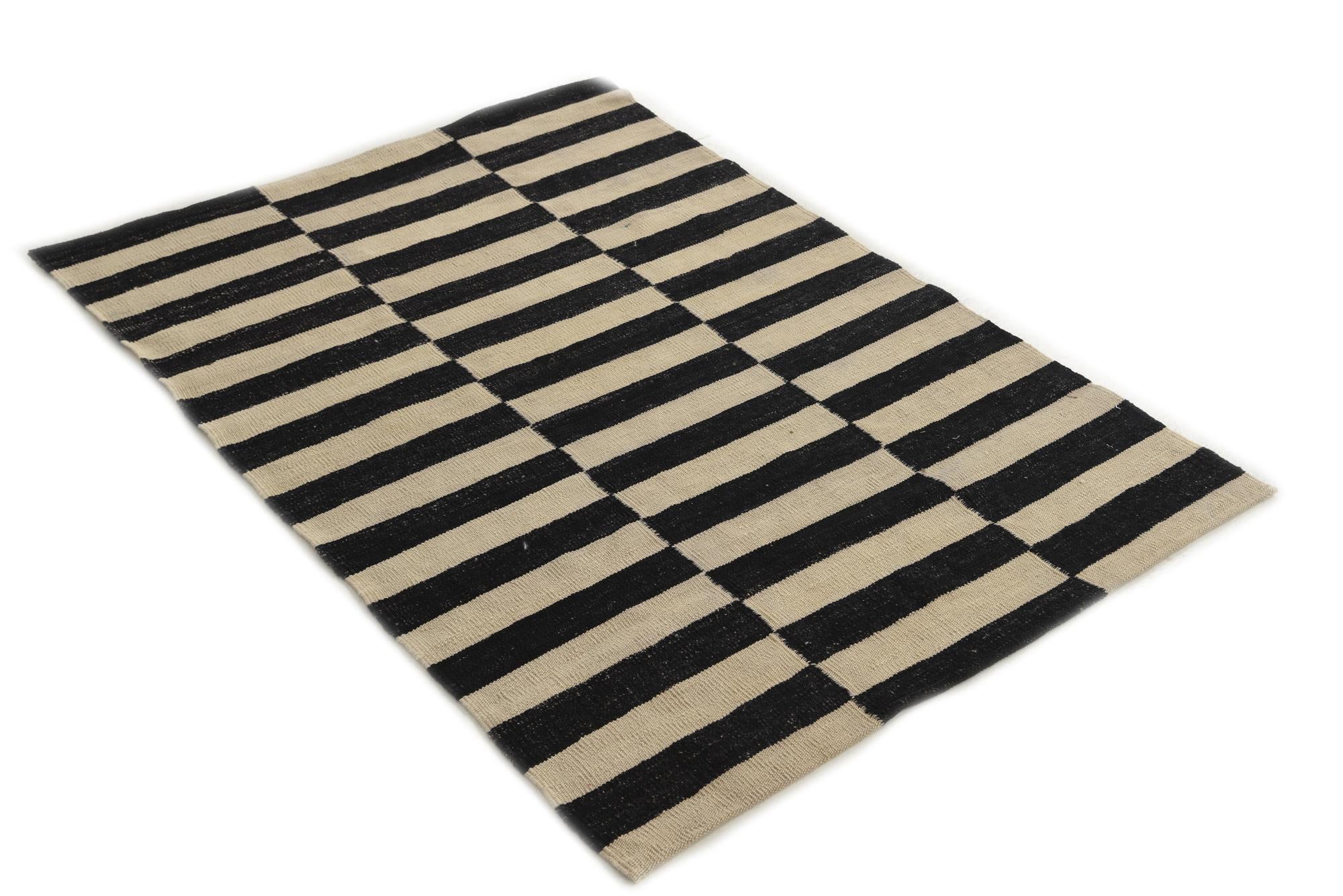 3' 6 x 5' Hand Woven Kilim Modern Wool Rug