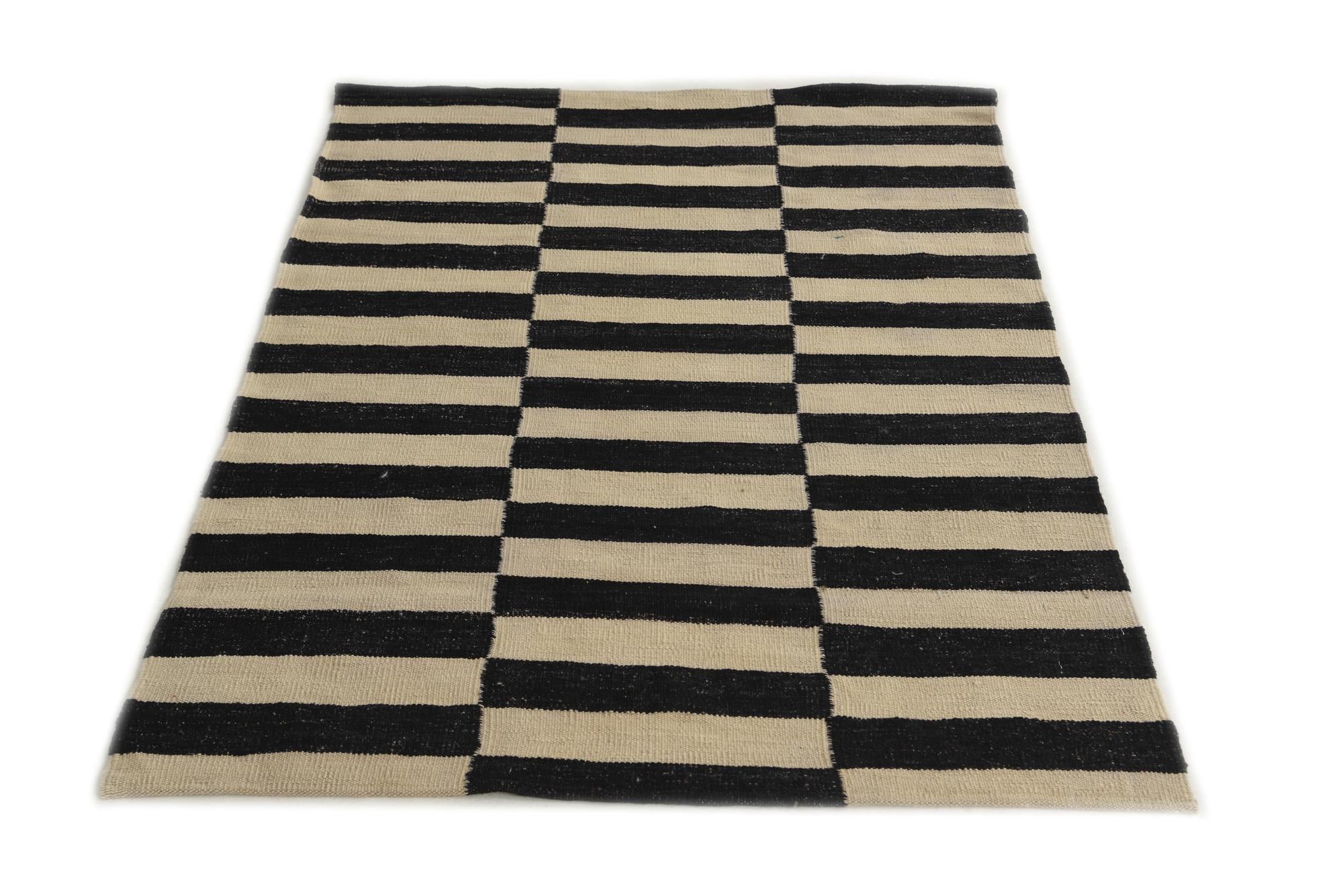 3' 6 x 5' Hand Woven Kilim Modern Wool Rug