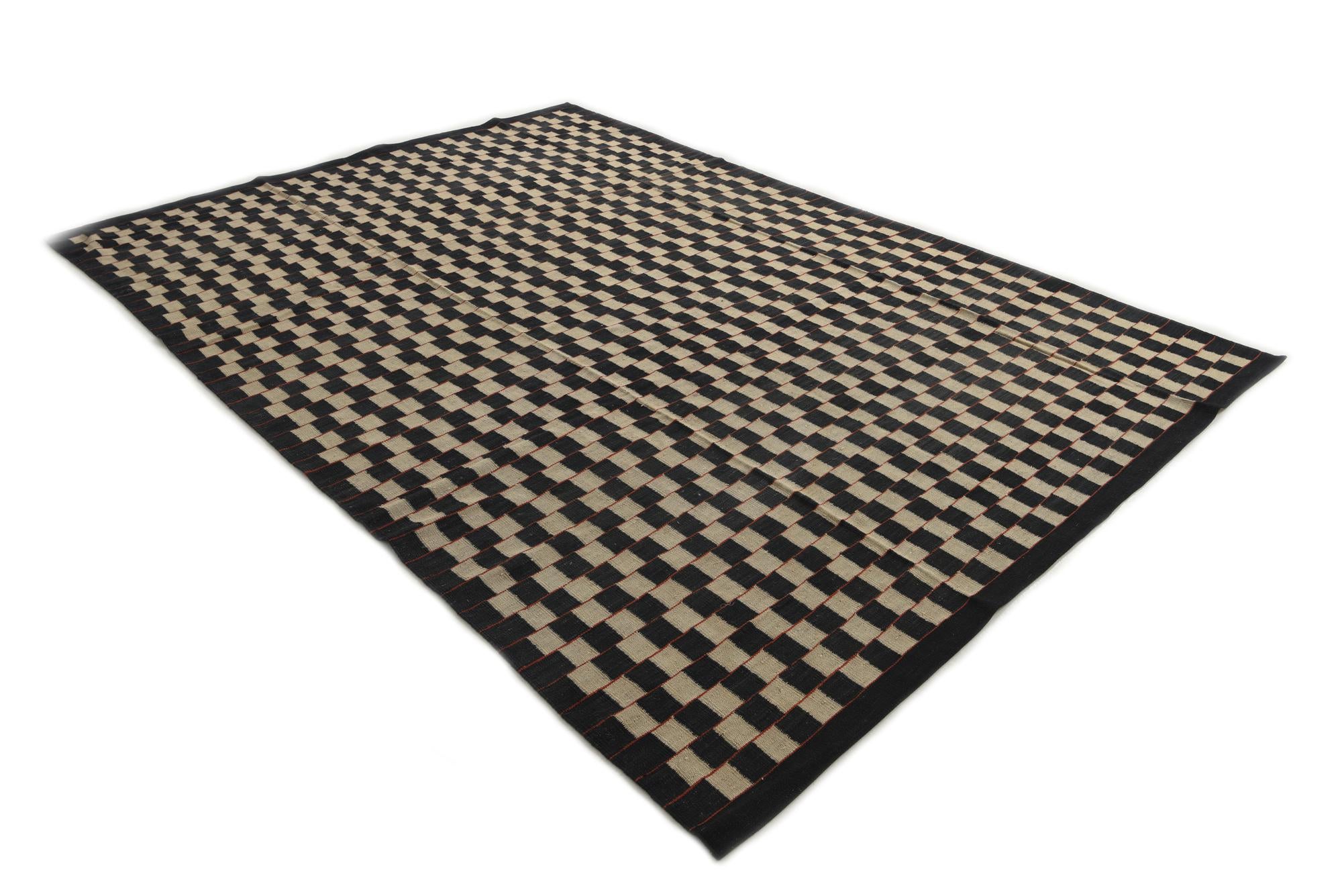 8' x 11' 4 Hand Woven Kilim Modern Wool Rug