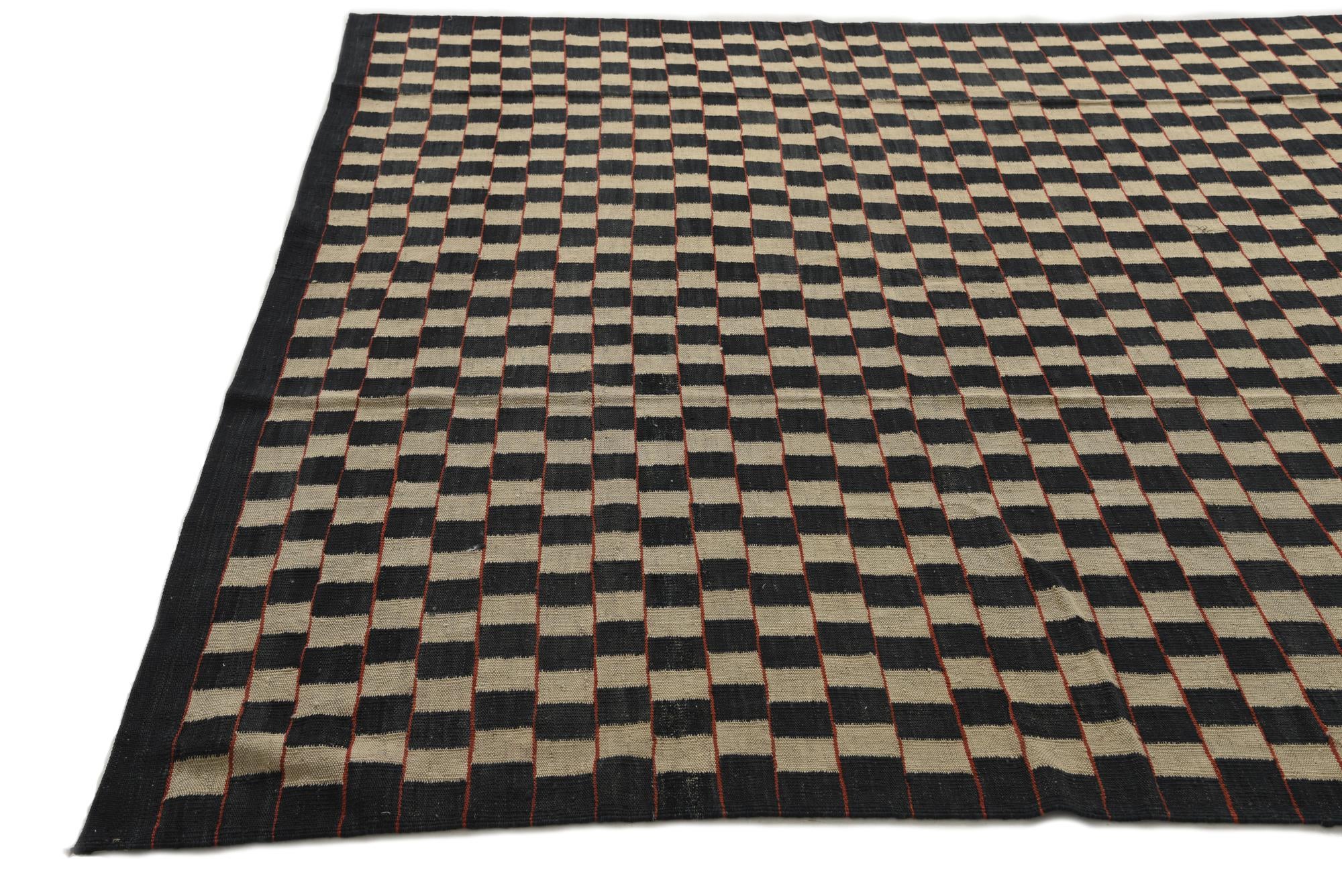 8' x 11' 4 Hand Woven Kilim Modern Wool Rug