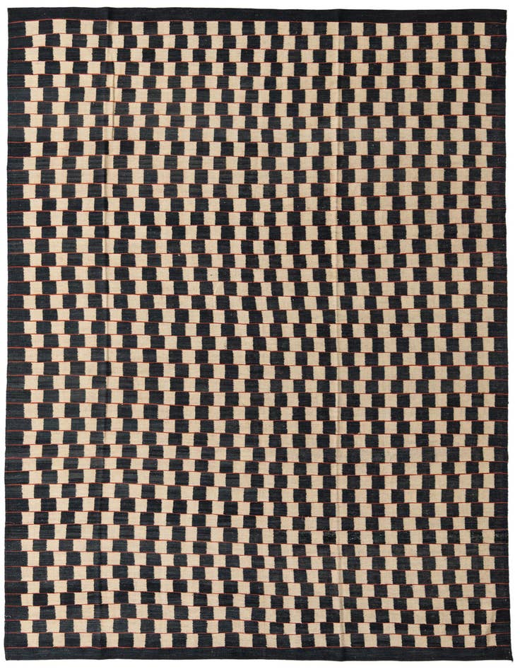Detail image of 8' x 11' 4 Hand Woven Kilim Modern Wool Rug
