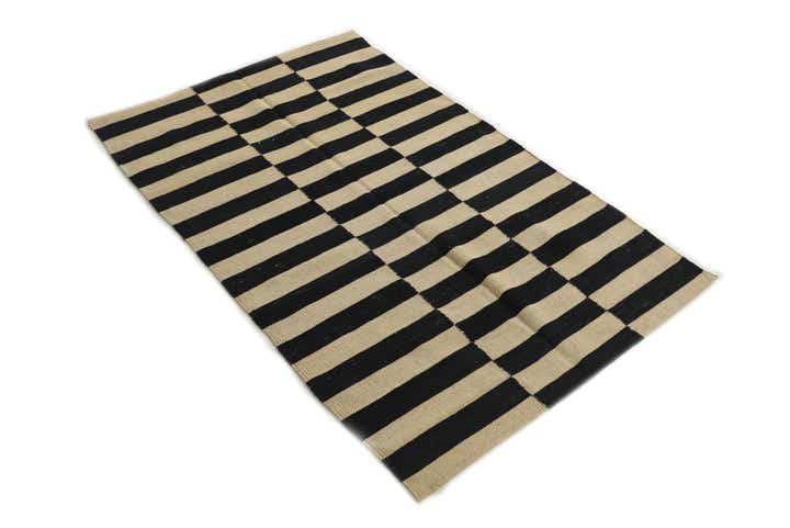 3' 4 x 5' 2 Hand Woven Kilim Modern Wool Rug