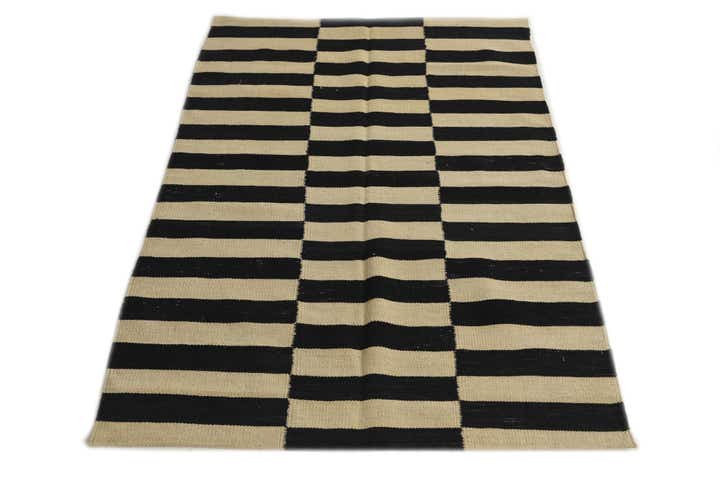 3' 4 x 5' 2 Hand Woven Kilim Modern Wool Rug