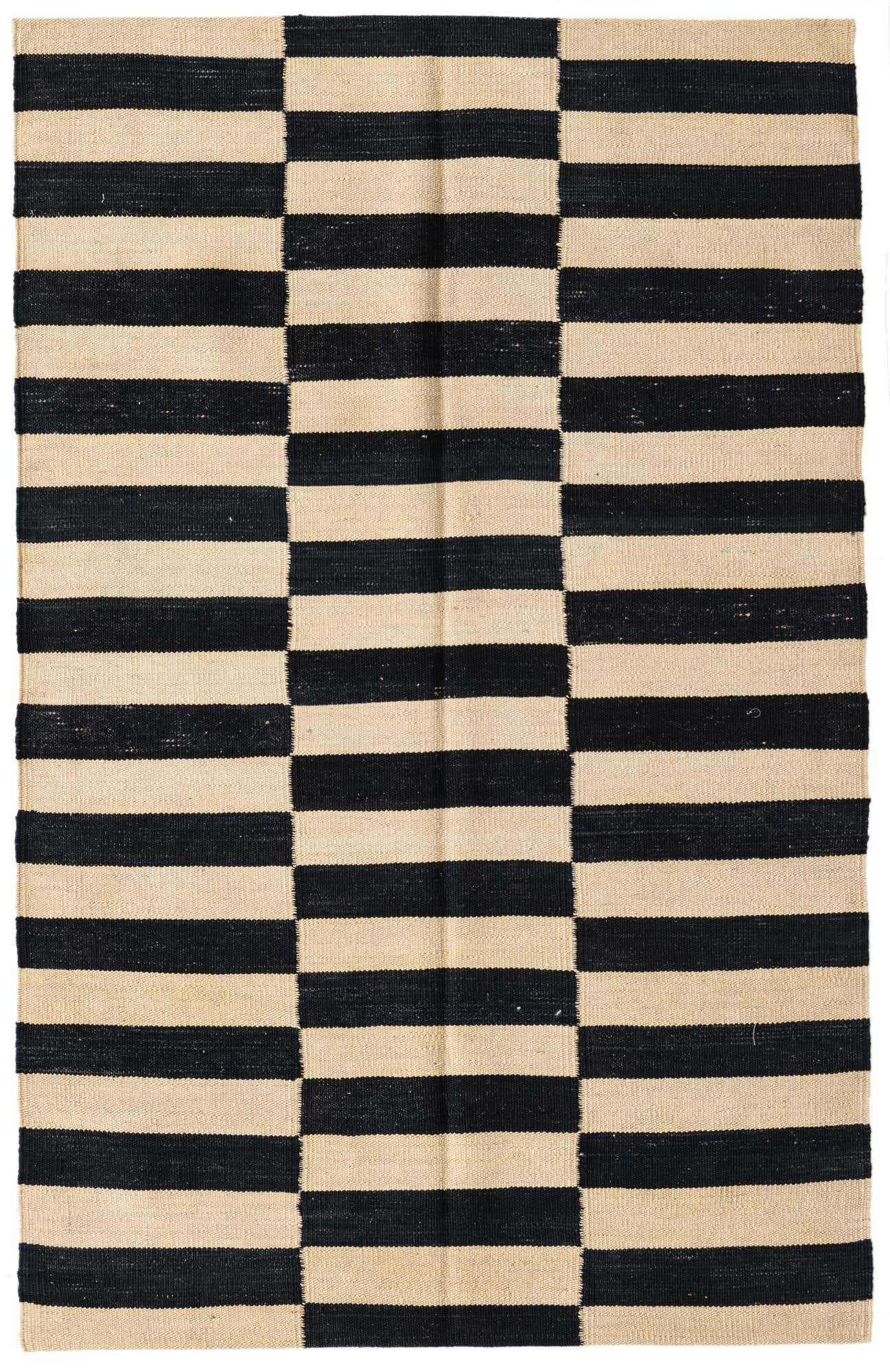 3' 4 x 5' 2 Hand Woven Kilim Modern Wool Rug