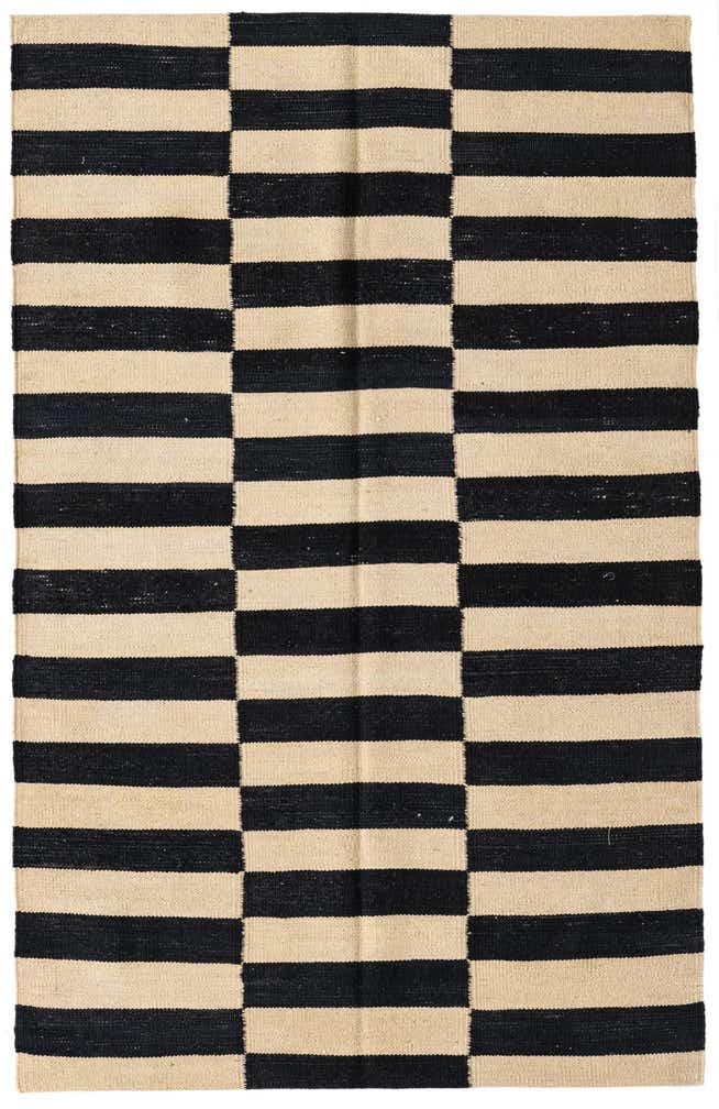 3' 4 x 5' 2 Hand Woven Kilim Modern Wool Rug