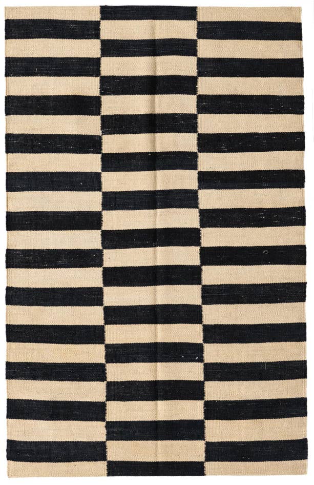 Detail image of 3' 4 x 5' 2 Hand Woven Kilim Modern Wool Rug