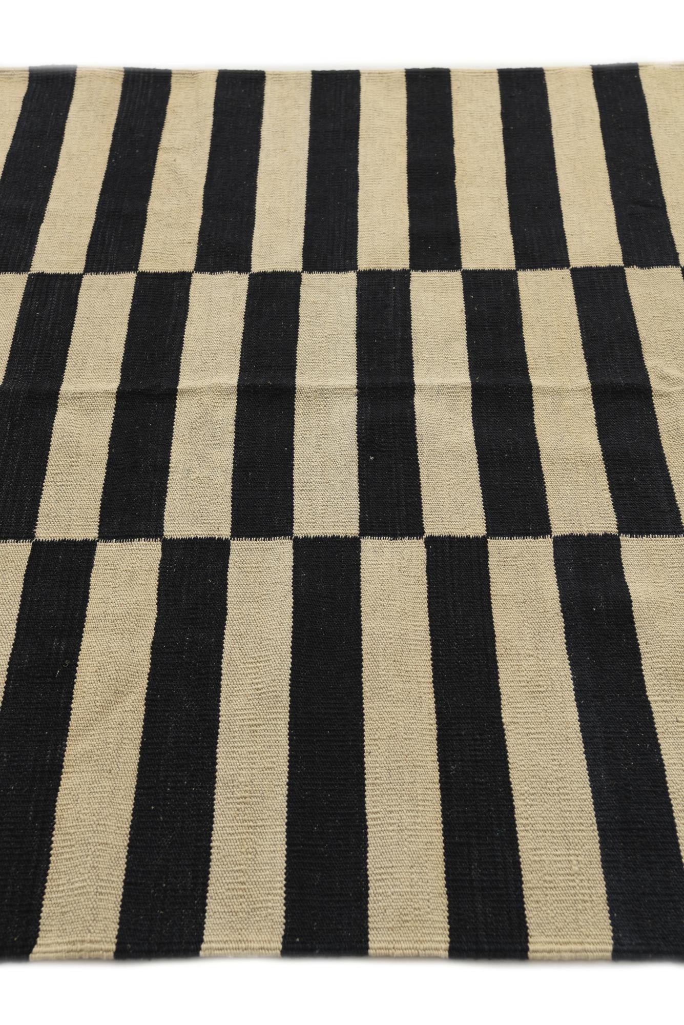 4' 3 x 5' 11 Hand Woven Kilim Modern Wool Rug