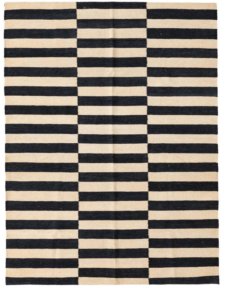 Detail image of 4' 3 x 5' 11 Hand Woven Kilim Modern Wool Rug