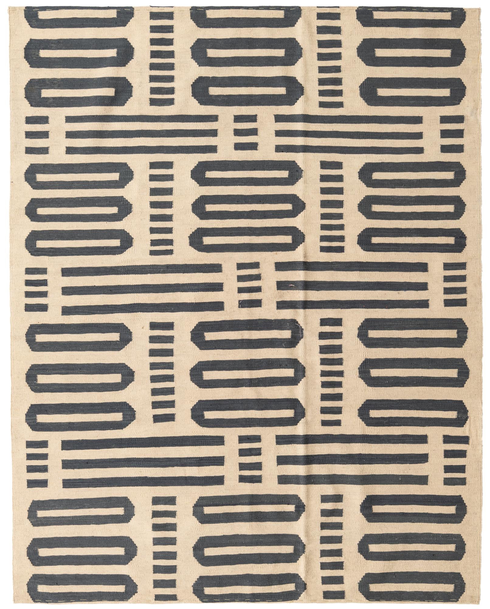 6' x 7' 5 Hand Woven Kilim Modern Wool Rug