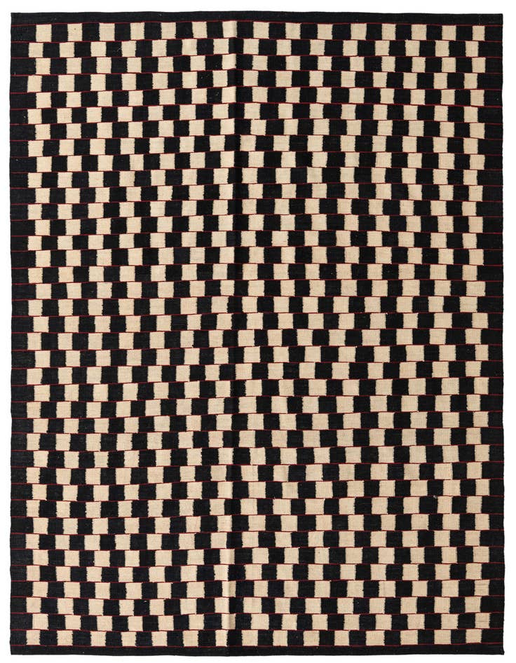 Detail image of 6' 7 x 9' 4 Hand Woven Kilim Modern Wool Rug