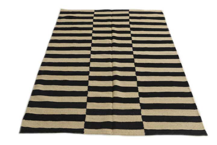 4' 3 x 6' Hand Woven Kilim Modern Wool Rug