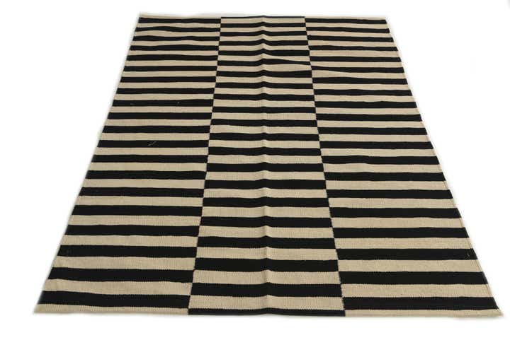 4' 1 x 5' 10 Hand Woven Kilim Modern Wool Rug