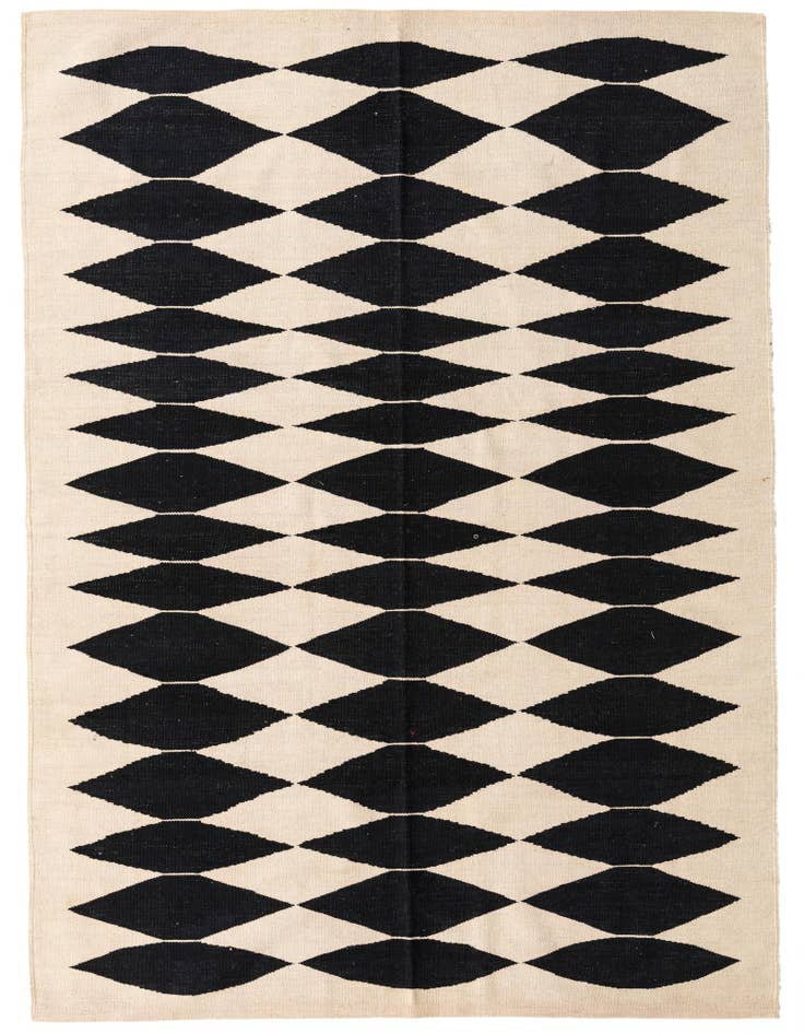 Detail image of 5' 6 x 7' 5 Hand Woven Kilim Modern Wool Rug