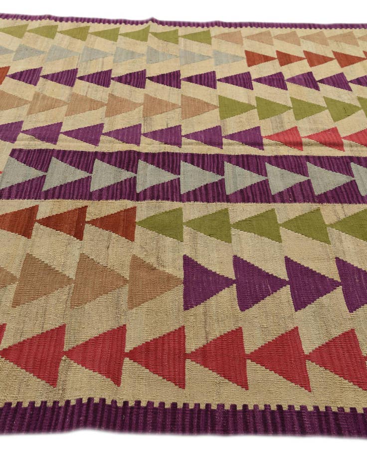 Detail image of 6' 8 x 9' 8  Hand Woven Kilim Modern Wool Rug