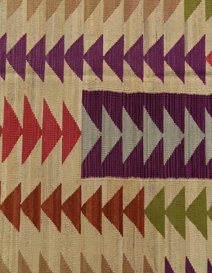 Detail image of 6' 8 x 9' 8  Hand Woven Kilim Modern Wool Rug