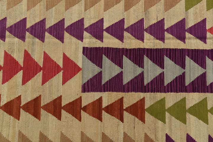 6' 8 x 9' 8 Hand Woven Kilim Modern Wool Rug