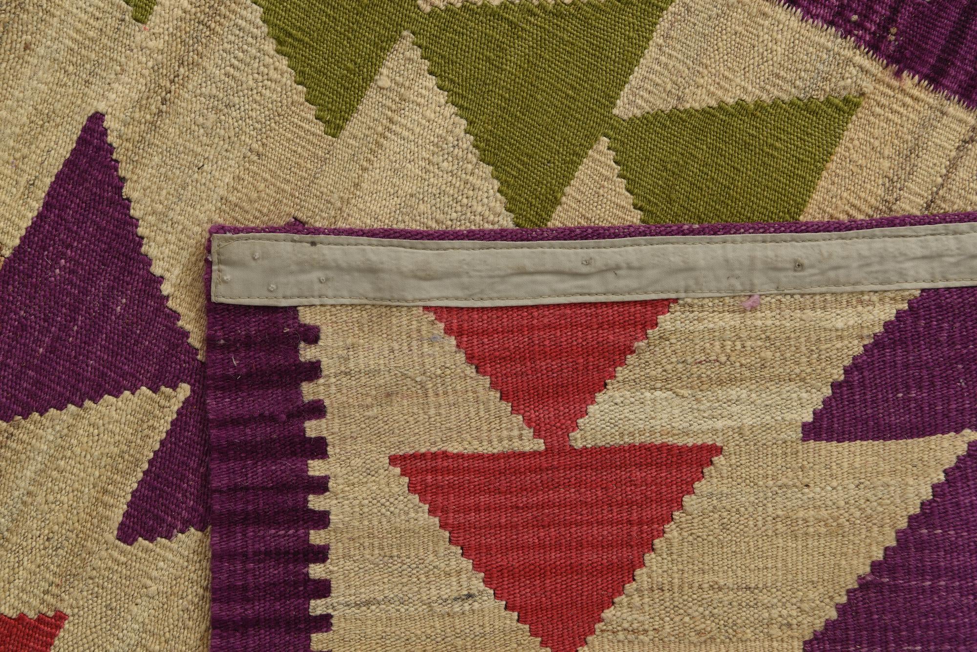 6' 8 x 9' 8 Hand Woven Kilim Modern Wool Rug