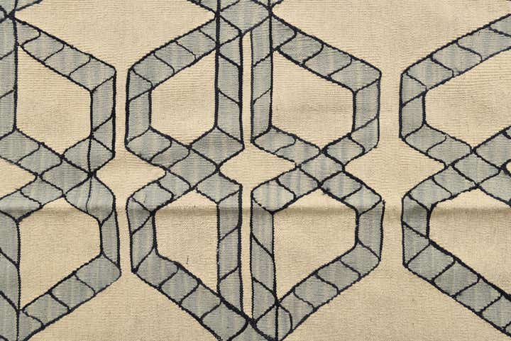 6' 10 x 9' 3 Hand Woven Kilim Modern Wool Rug